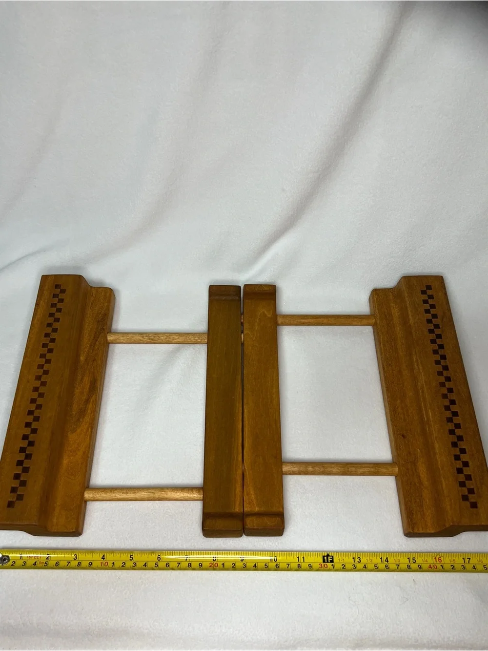 THE PAMPERED CHEF Stoneware Trivet  Adjustable Wood Carry Cooling Rack Tray